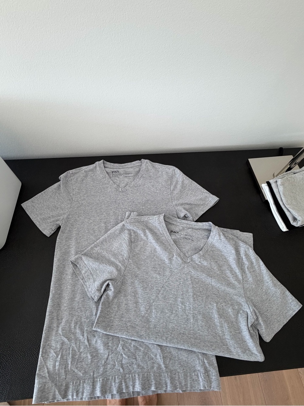 Men's Grey V-Neck Short Sleeve Tee - Soft Everyday Shirt